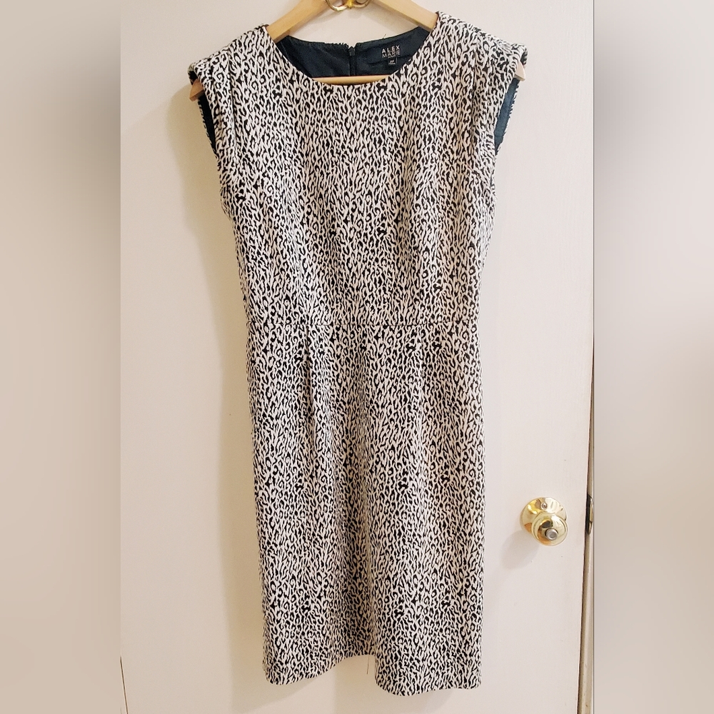 White and Black Leopard Print Dress
